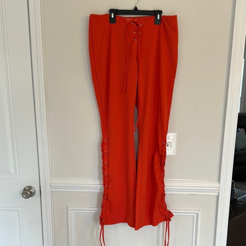 Fashion Nova Tie Flare pants women’s size large